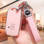 Car Key Cover with Keychain Universal Fit for SUV and Sedan Black Plastic