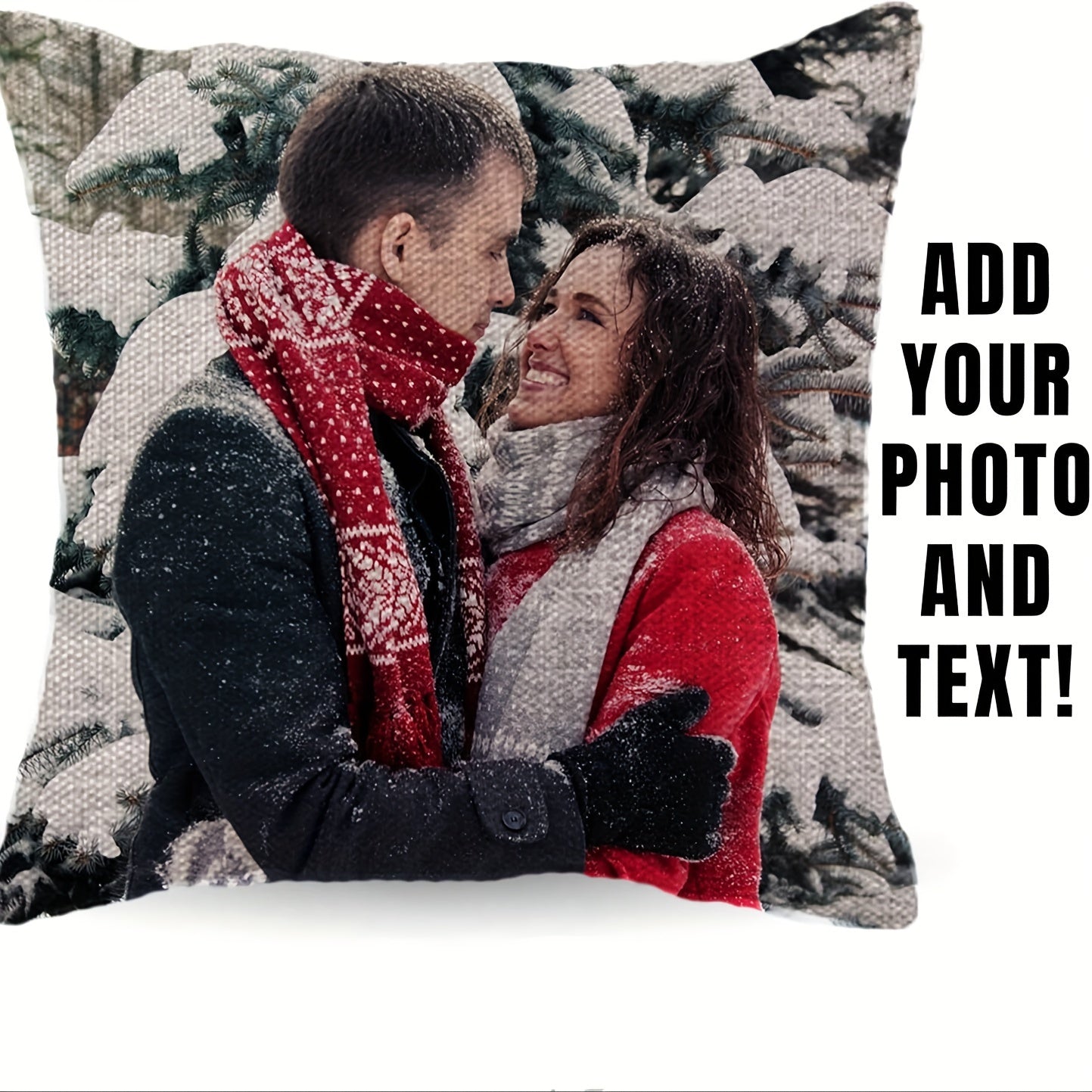 Personalized Pillow Cover 45.72cm Polyester Knit Fabric Custom Photo Text