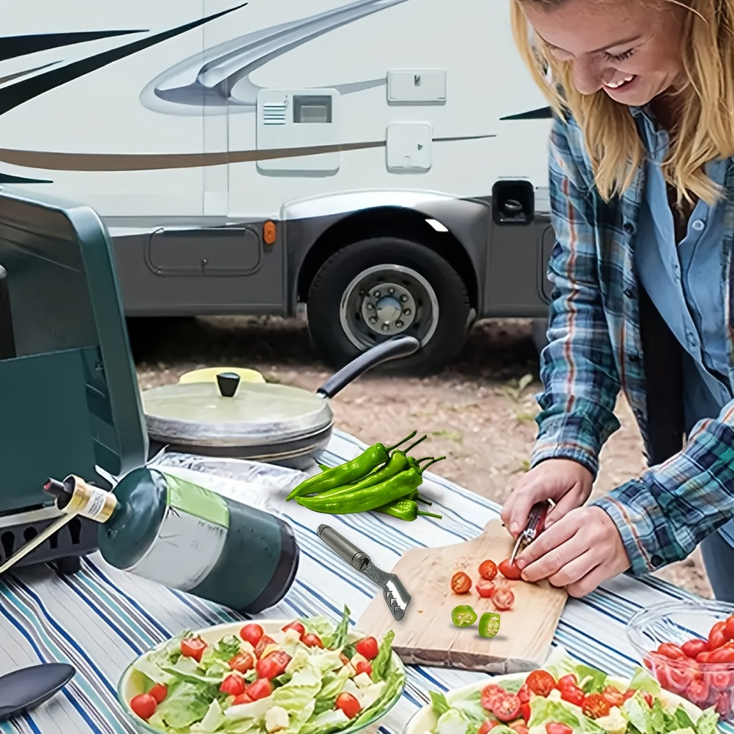 Stainless Steel Pepper Corer with Dust Collector for Home and RV Kitchen