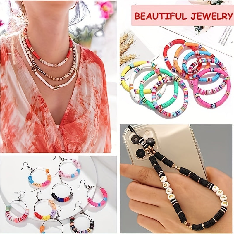 Set of 9600 Clay Beads for Jewelry Making, 96 Colors, DIY Necklace Kit