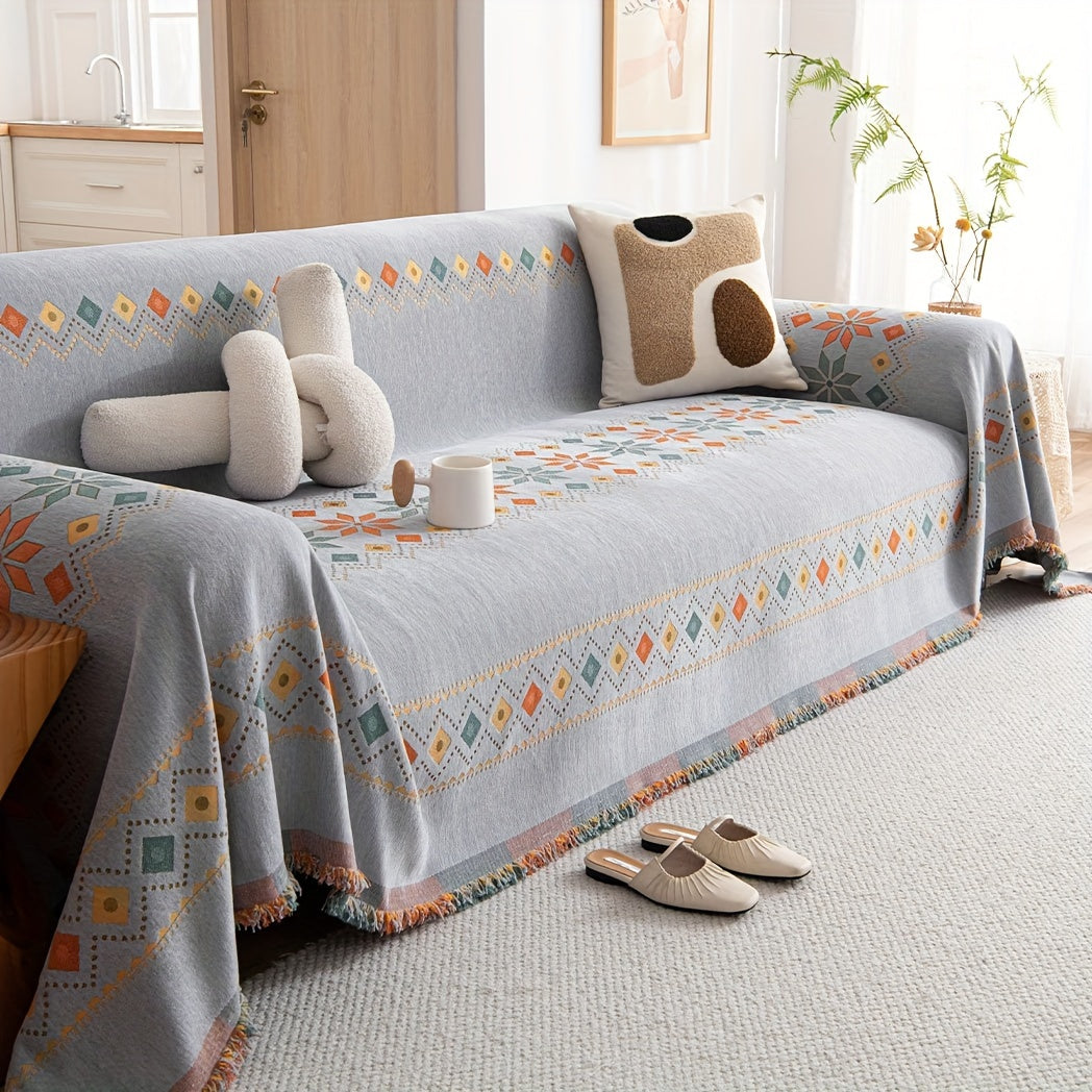 Boho-Style Sofa Cover All Seasons Non-Slip for Living Room Bedroom Office