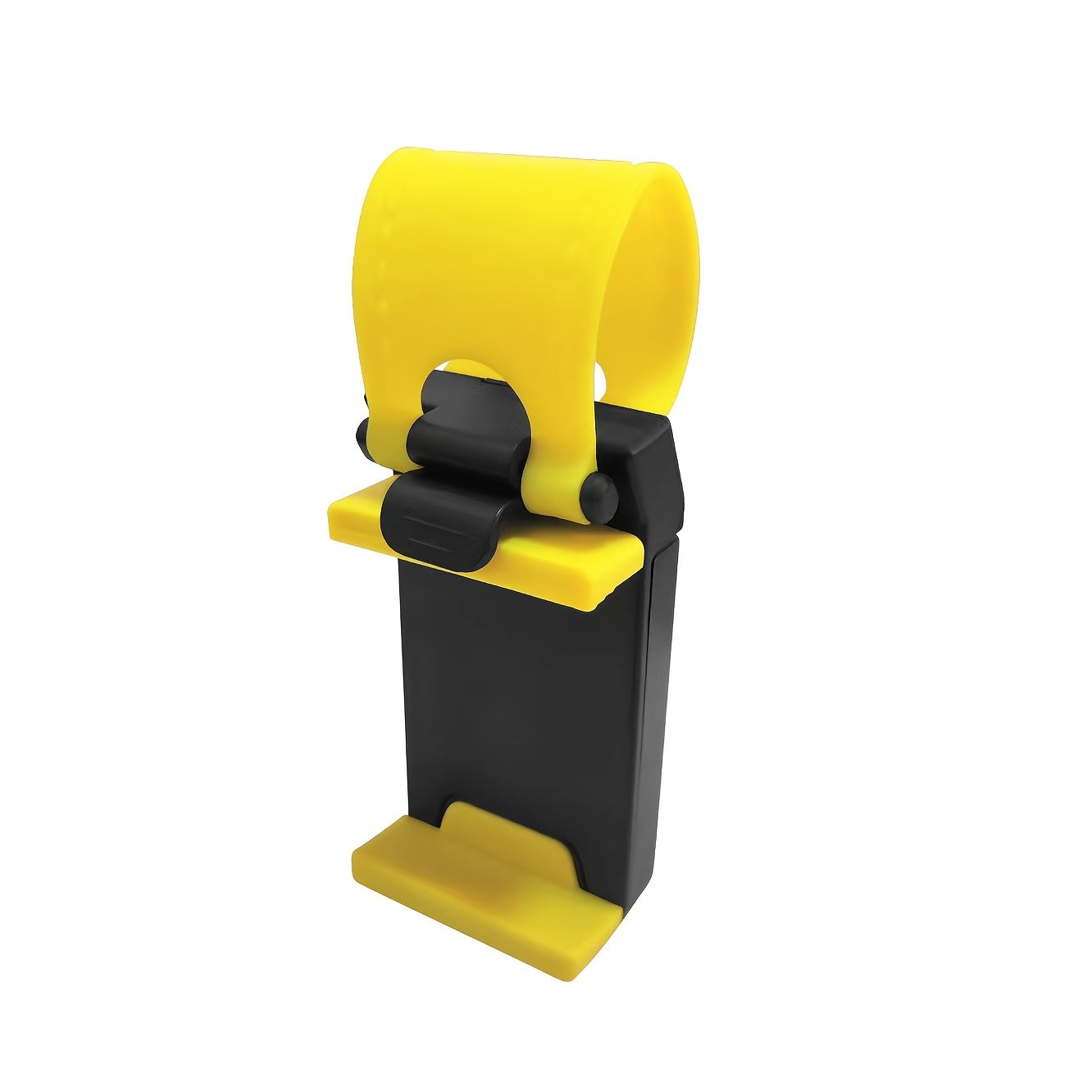 Universal Car Phone Holder with Plastic Steering Wheel Mount and Bike Clip Support