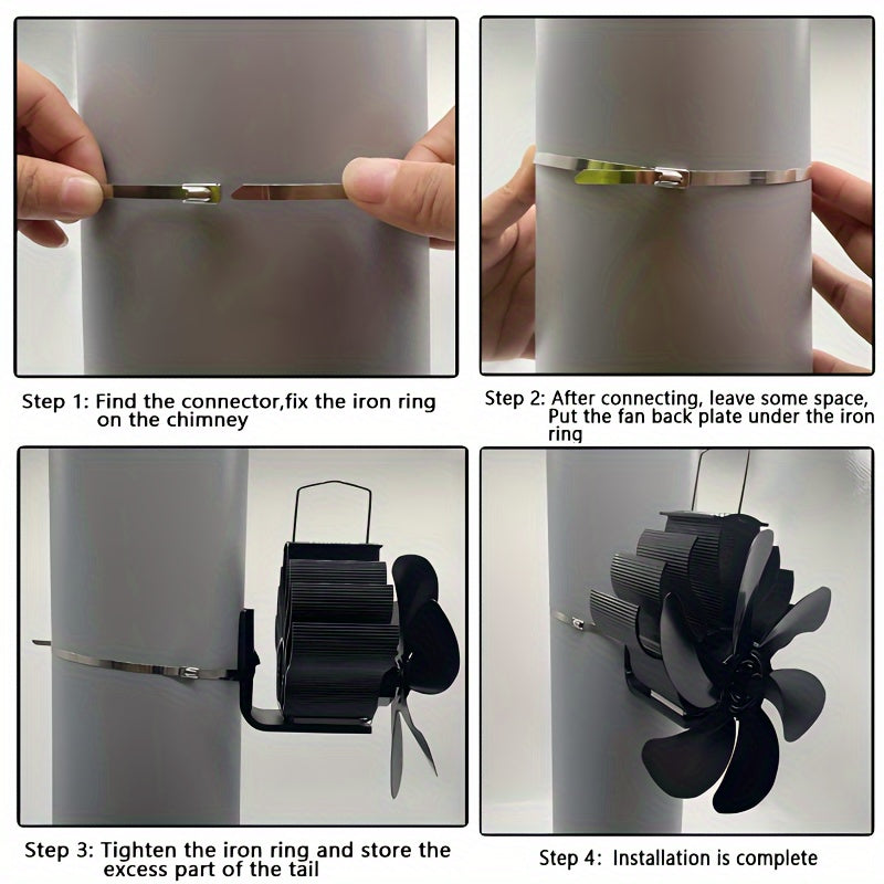 Qora 5-bladli issiqlik bilan ishlaydigan pech fanati uchun yog'och va granulalar pechlari