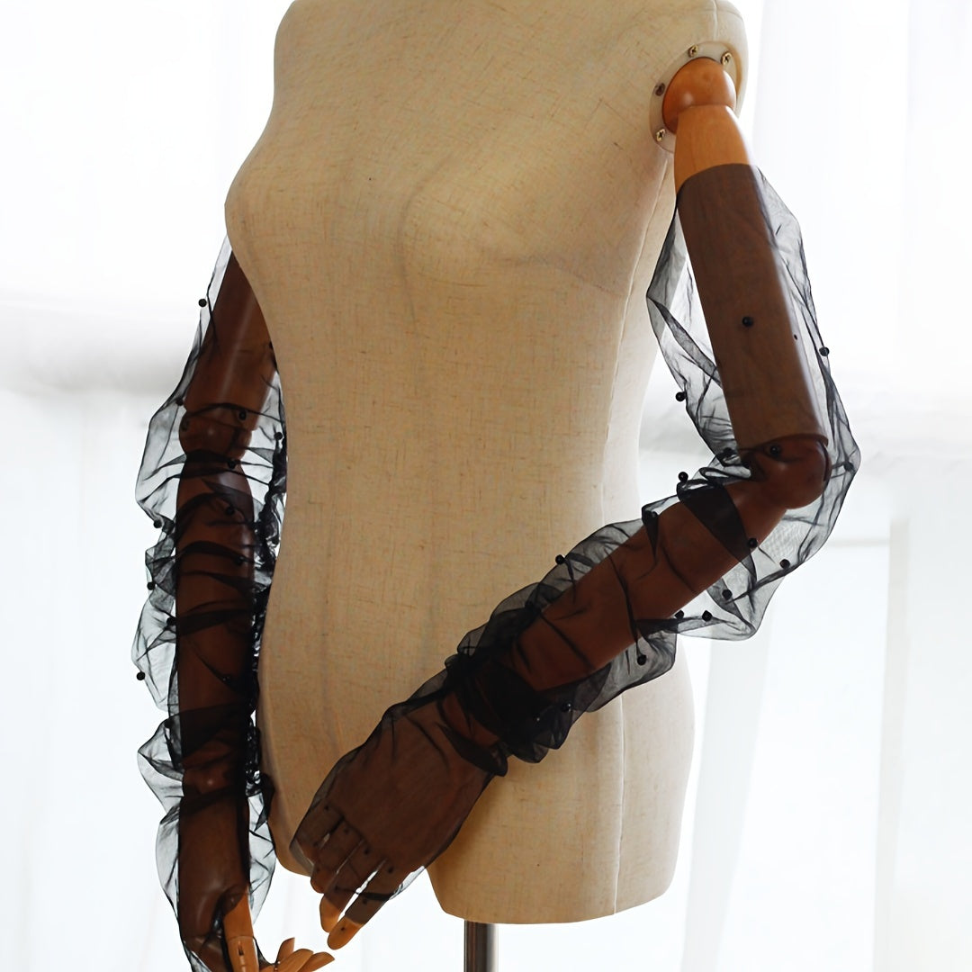 Pearl Net Sleeve Covers for Weddings and Parties Long Gloves for Bridal Photography