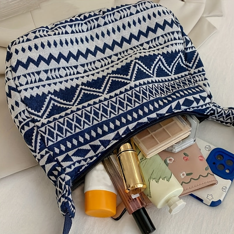 Eboniy naylonli crossbody sumka, etnik naqshli zippersi yopilishi bilan, polyester ichki qismi