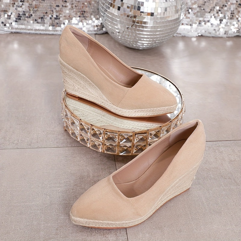 Women's Straw Weave Single Strap Sandals Casual Thick Sole Shoes