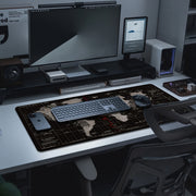 Extra-Large Gaming Mouse Pad with World Map Design Non-Slip Rubber Base and Stitched Edges