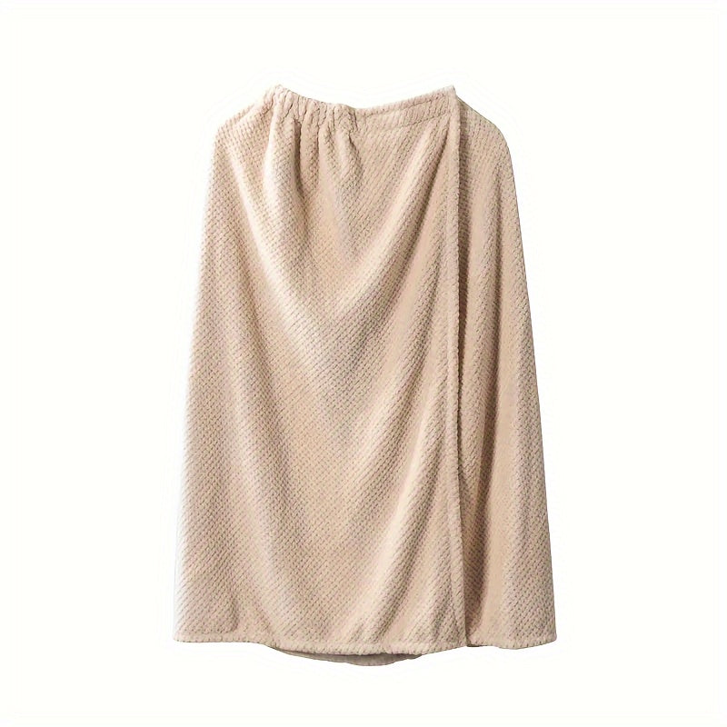 Women’s Microfiber Plaid Bathrobe and Washcloth Set Quick-Drying Soft