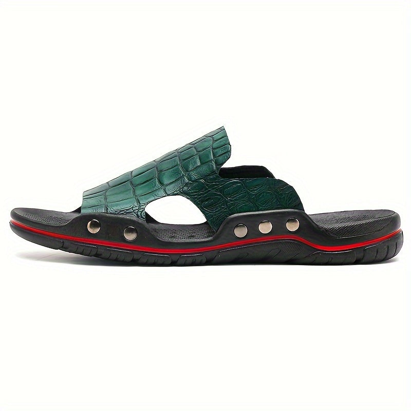 Plus Size Men Open Toe Slippers Non-Slip Rubber Sole Outdoor Comfort
