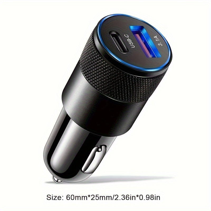 Car Phone Charger Aluminum Alloy Fast Charging USB PD for Mobile Devices