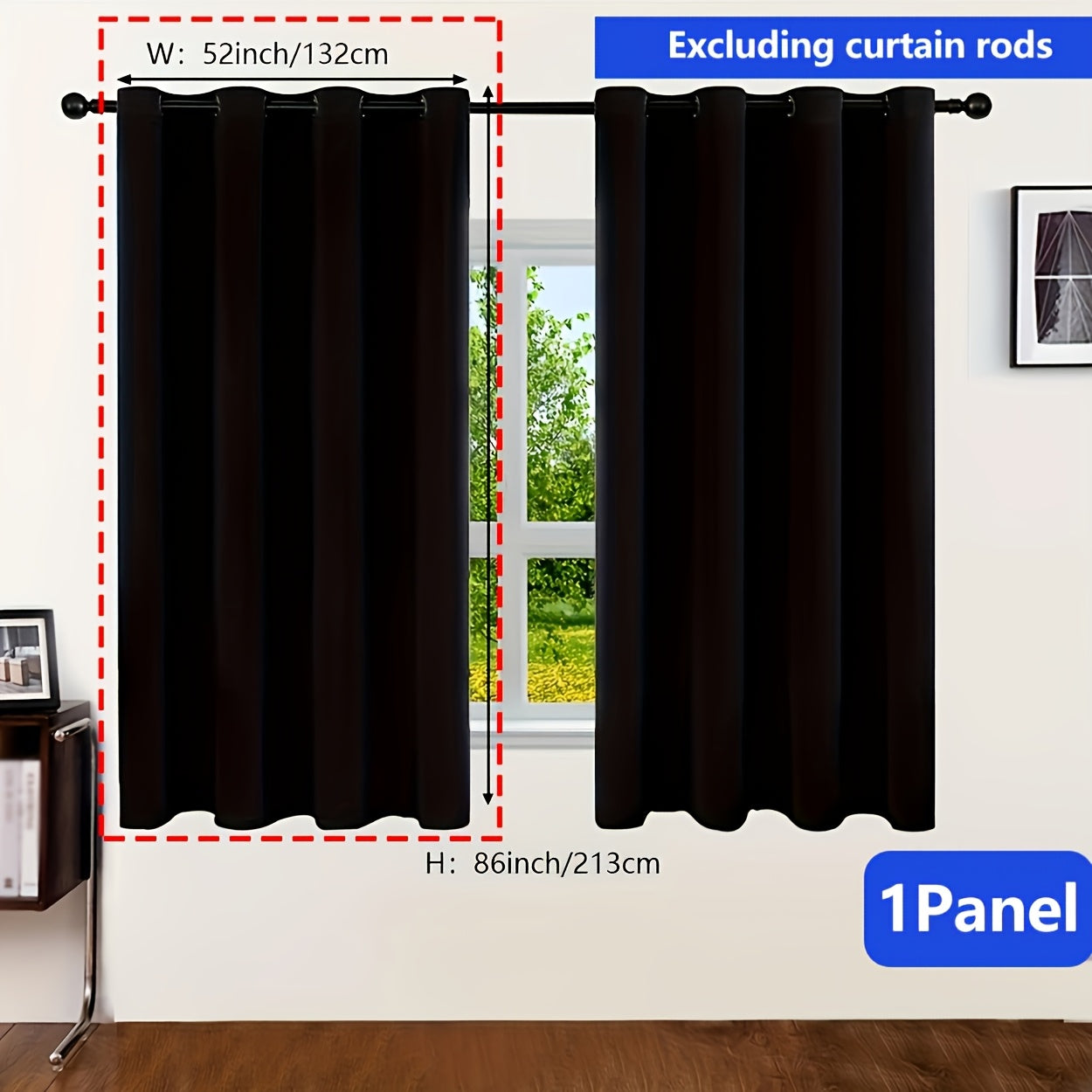 Blackout Curtain Thick Grommet Top Energy-Efficient Light-Blocking Polyester for Living Room Bedroom Balcony