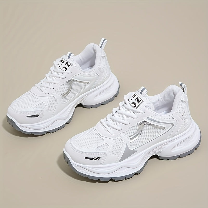 Men's Casual Running Shoes White Breathable Mesh Support
