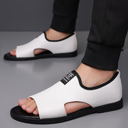 Men's PU Casual Slip-On Sandals for Spring Summer Solid Color