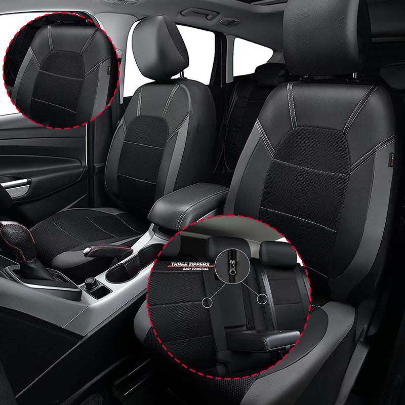 Avto o'rindiq qoplamalari to'liq to'plam sun'iy charm ort va old o'rindiqlar uchun chidamli kiyilishga qarshi