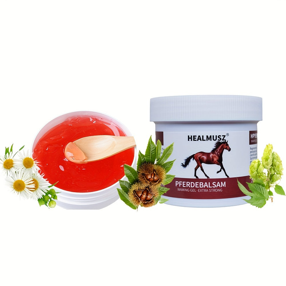 Гель для лошадей Бальзам Экстра Сильный, 16.9oz (500мл), Каштановый Разогревающий Массажный Крем с Растительными Экстрактами для Тела и Спины, Успокаивающий Уход за Кожей.