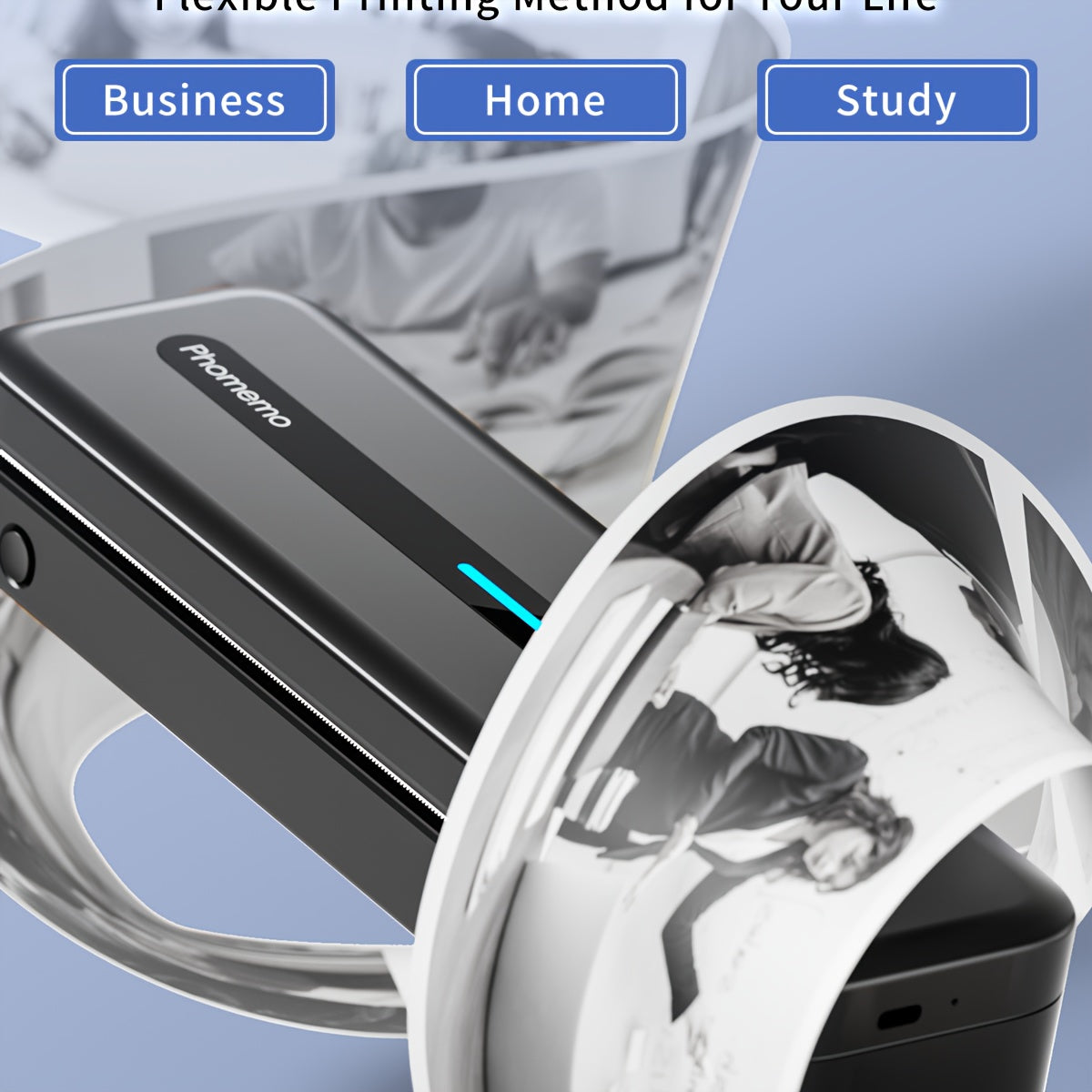 Portable Thermal Printer Wireless A4 US Letter for Travel iOS Android Laptop