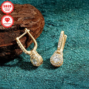 Sterling Silver Hoop Earrings with Moissanite Stones 5mm 0.5ct