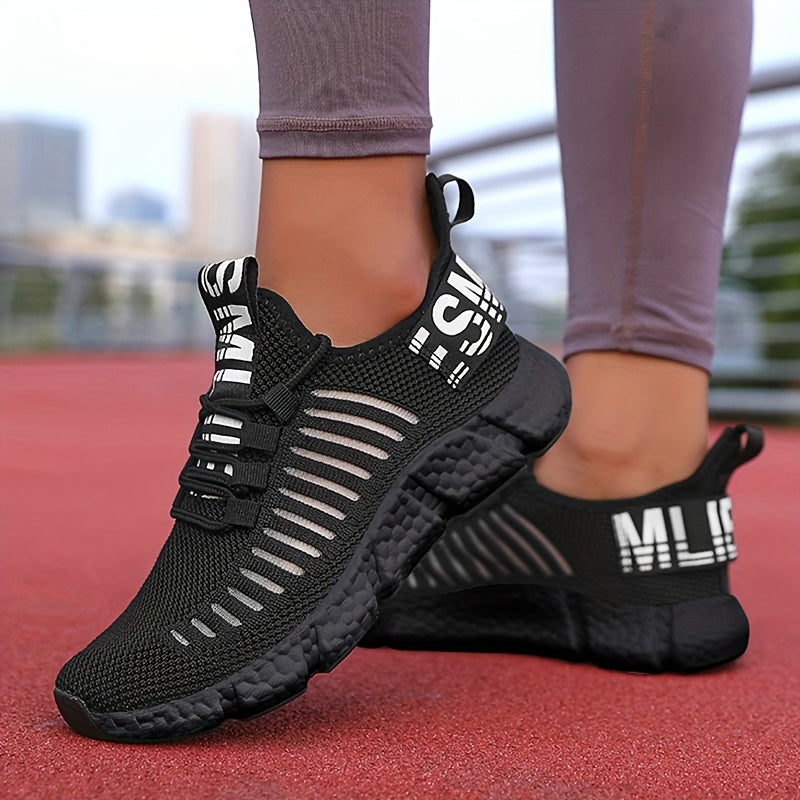 Ayollar uchun nafas oladigan knit platform sportkenglari, kundalik bog‘lamali tashqi poyabzal, kattaroq o‘lcham
