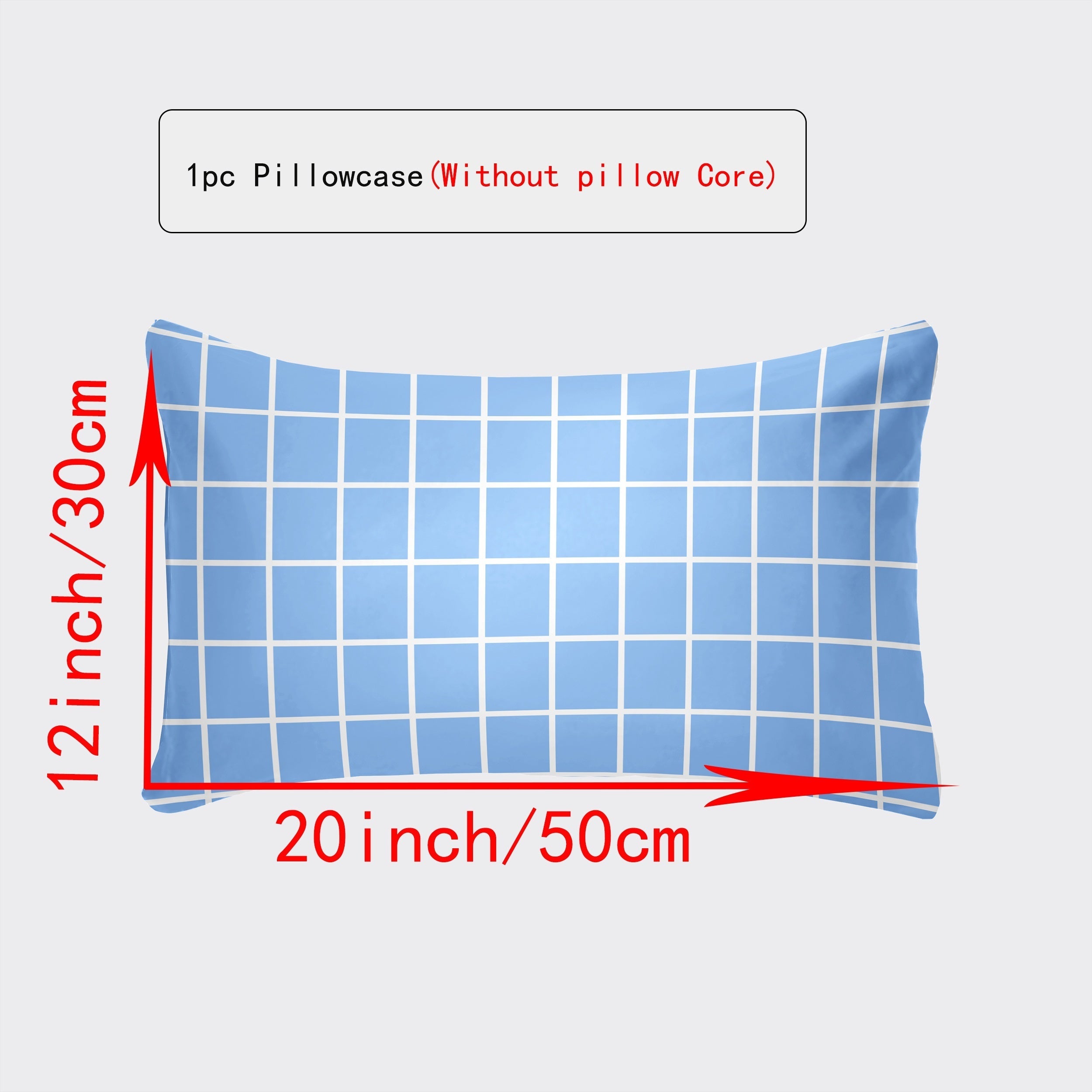 Luxurious Envelope Pillowcase Various Sizes White Gray Plaid Red Green Botanicals Leopard Geometric