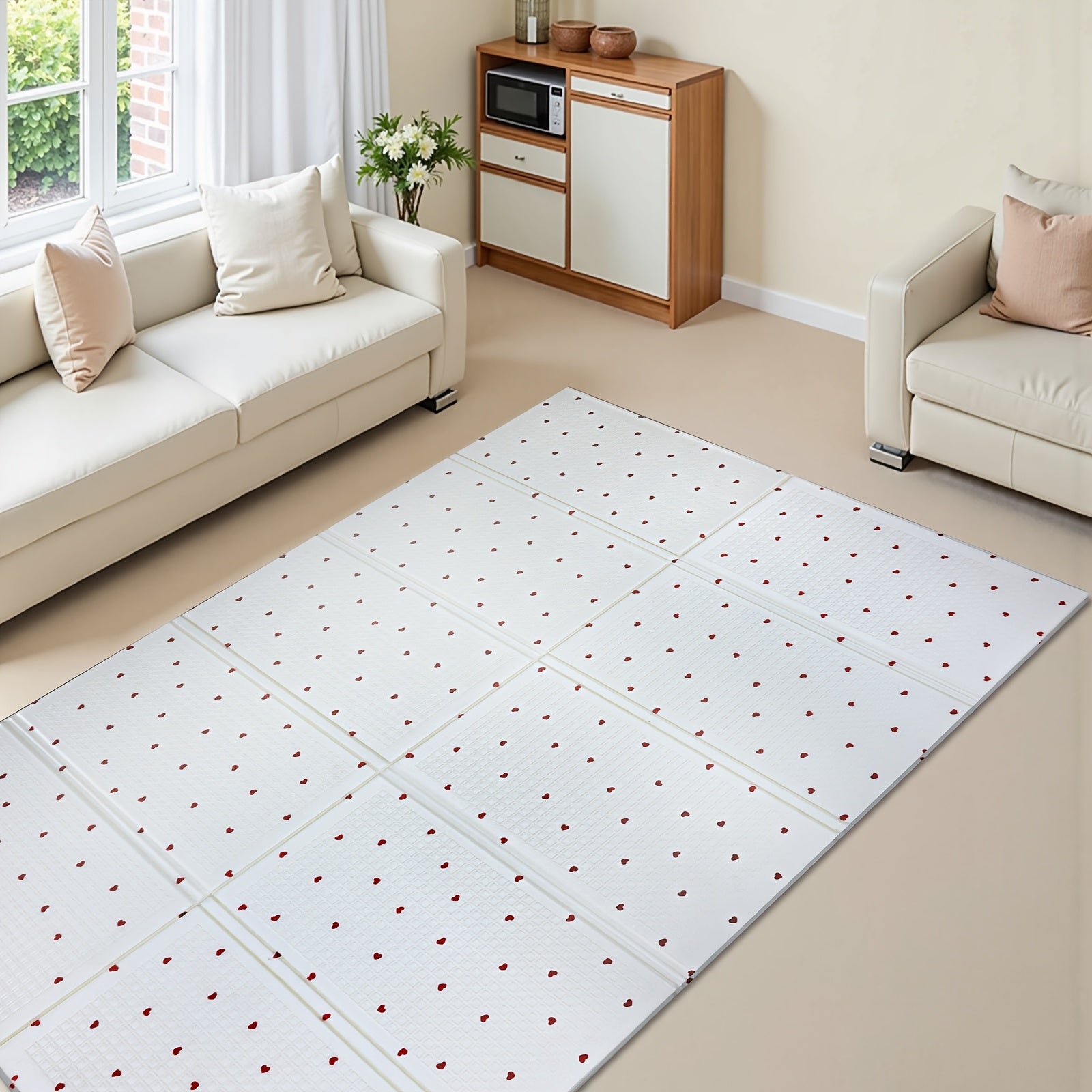 Children's Play Mat Waterproof Foldable Soft Foam Nursery Floor Mat with Minimalist Patterns