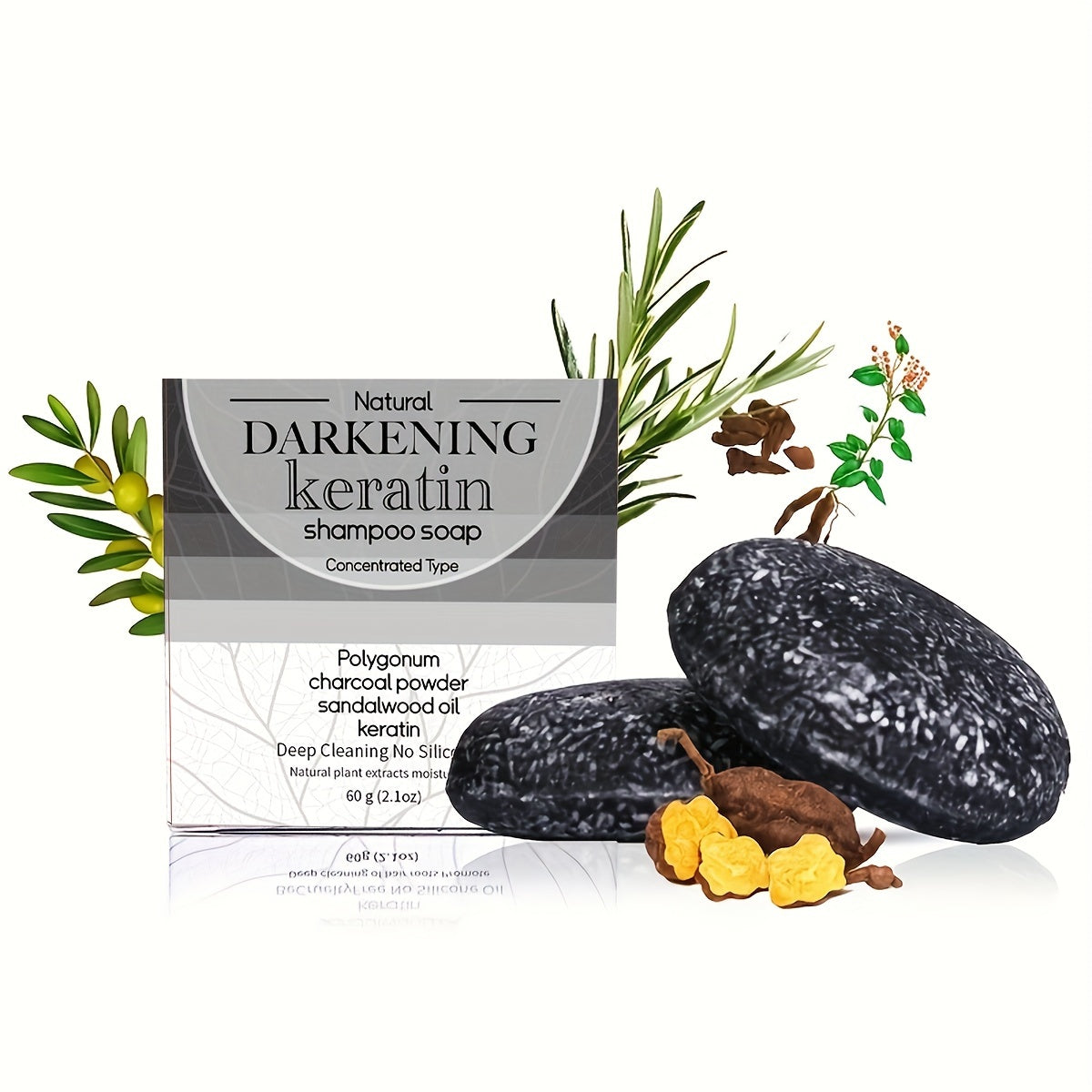 Unisex Black Soap with Egg White and Polygonum Multiflorum for Oily Skin
