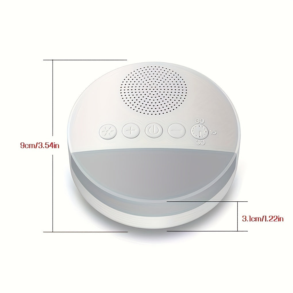 Portable White Noise Sleep Machine with 9 Soothing Sounds and USB Charging