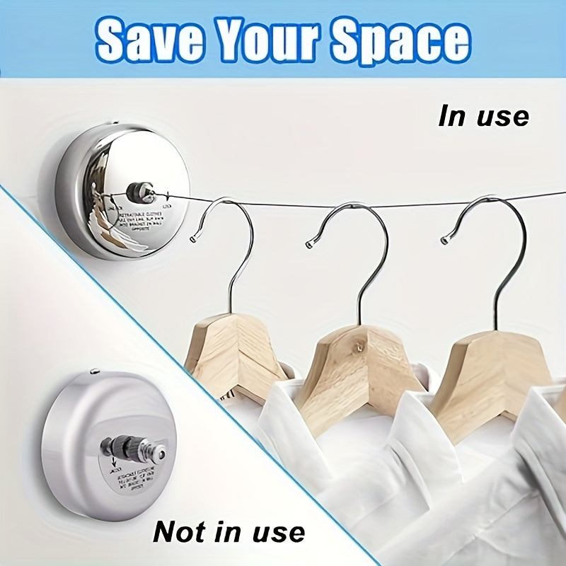 Adjustable Stainless Steel Wall-Mounted Laundry Line for Indoor Use