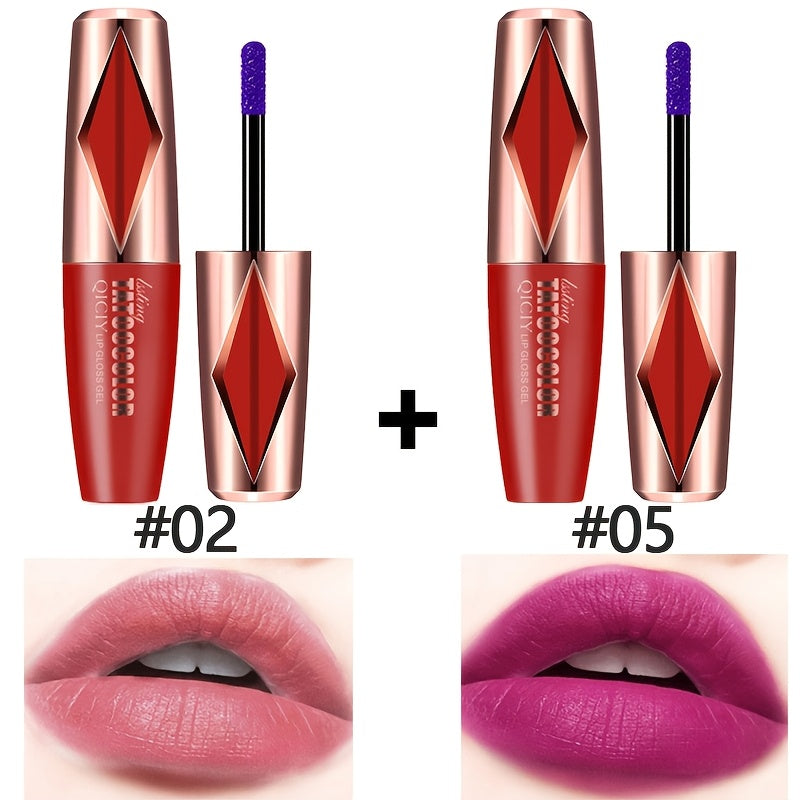 Brillo de labios de larga duración, resistente al agua, acabado natural, 5 colores para todo tipo de piel