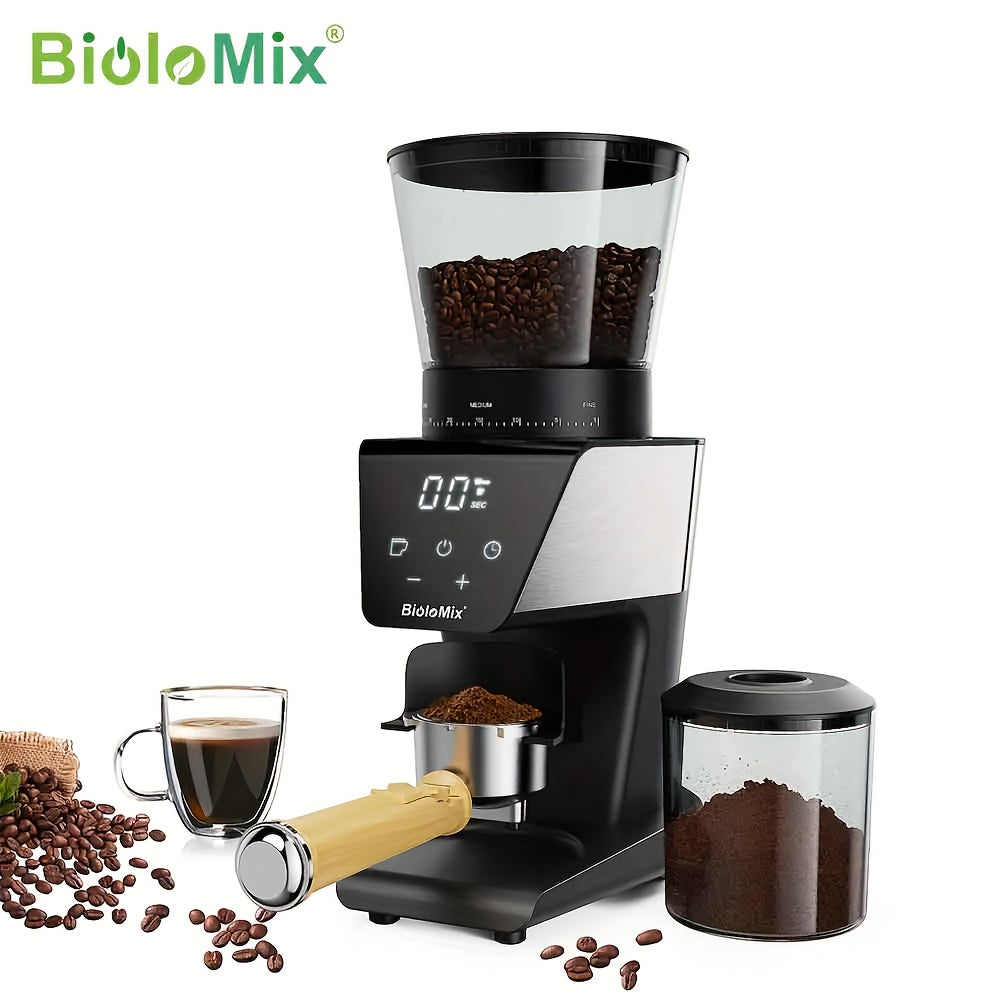 Electric Coffee Bean Grinder Conical Burr 300W Digital Timer 30 Settings