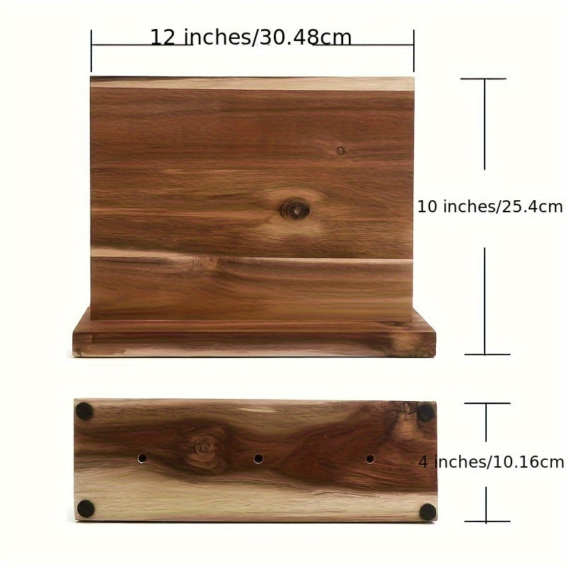 Soporte magnético para cuchillos con almacenamiento en madera de acacia para cuchillos de cocina