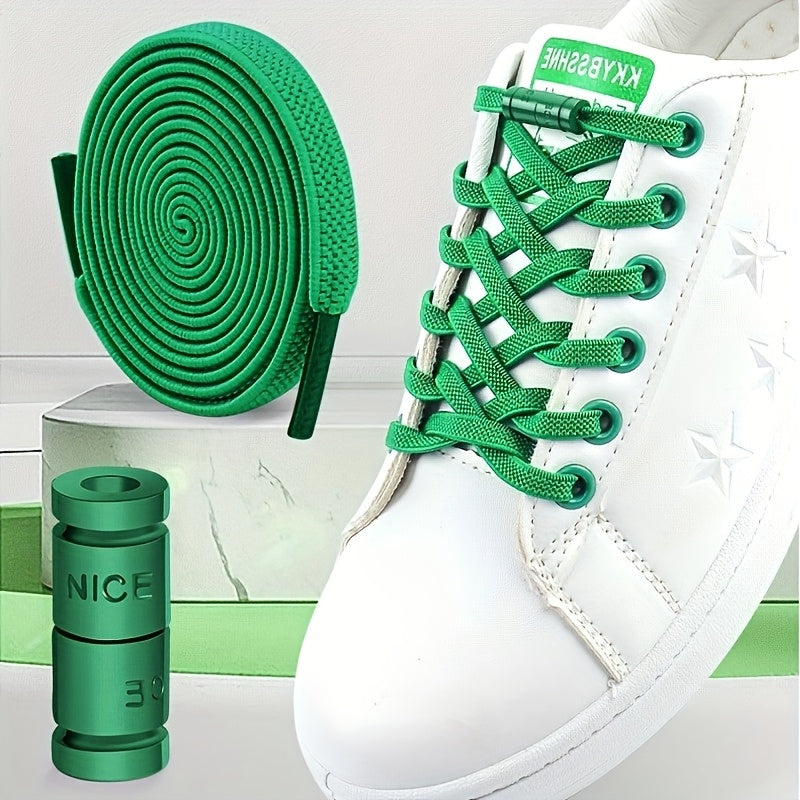 Unisex Elastic No-Tie Shoelaces with Locks Lightweight Acetate Sports Style