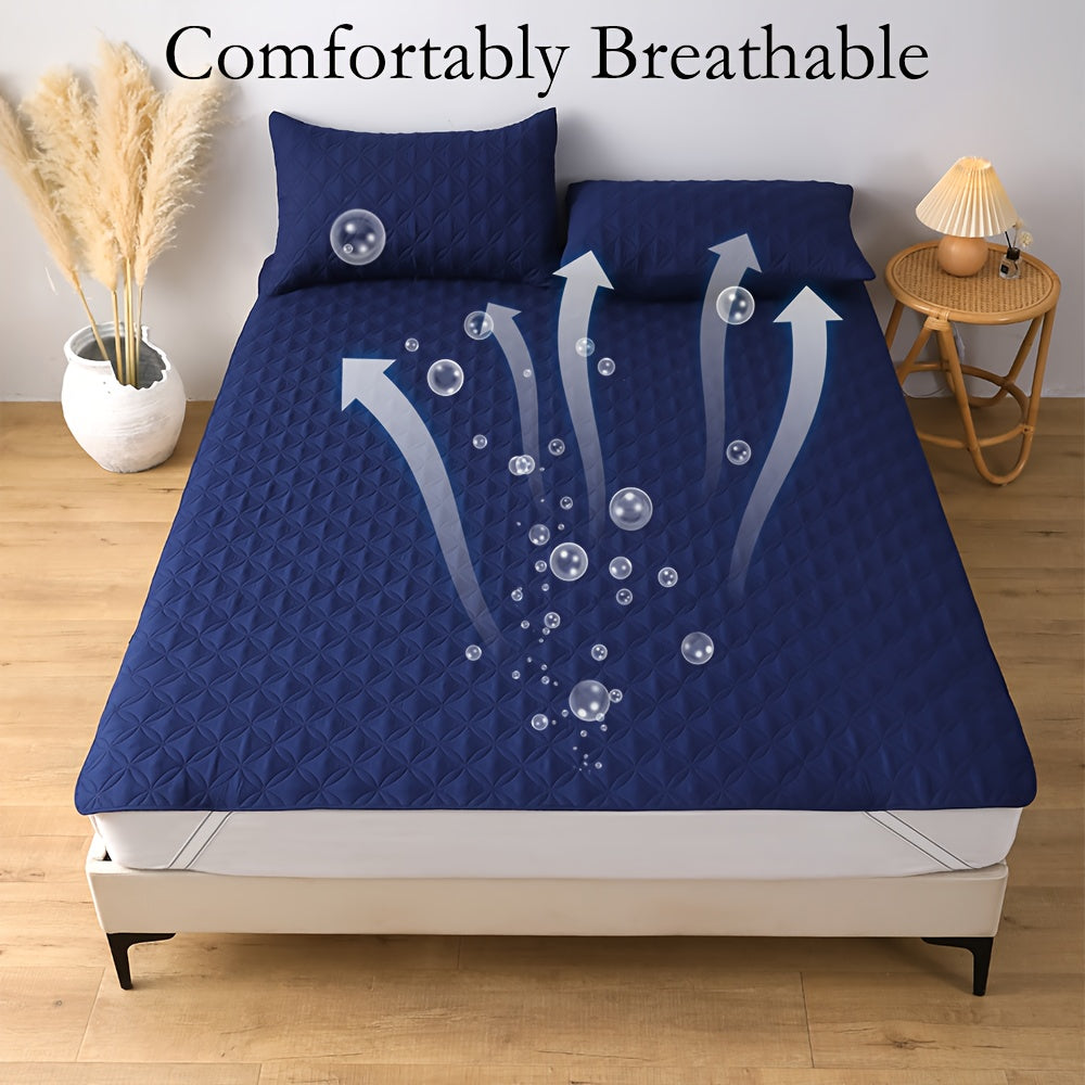 Waterproof Mattress Protector Hypoallergenic Breathable Dustproof Ultra-Soft Bed Cover for Bedroom Dorm Hotel