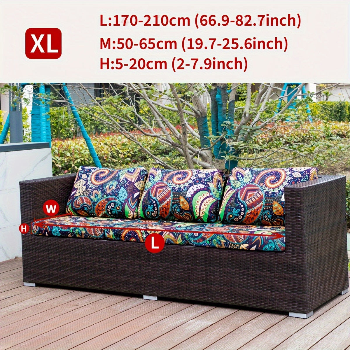 Набор чехлов для подушек для уличного дивана с богемским принтом животных, листьев и цветов