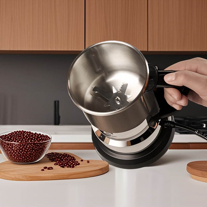 1 шт. UAO Электрическая мельница для зерна из нержавеющей стали, обновленная с 4 лезвиями для многофункционального сухого измельчения зерен и традиционной китайской медицины. Батарея не требуется, 12500 об/мин, 220-240 В с