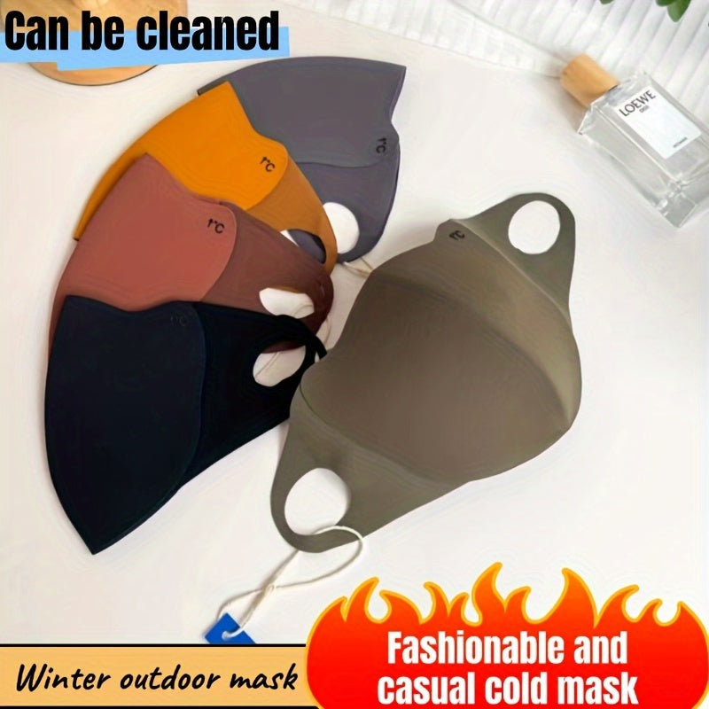 5 ta Maillard rangli moda niqoblar to'plami, qalin, iliq to'qilgan naylon - elastik, nafas oladigan, qayta ishlatiladigan, iz qoldirmaydigan va kunduzgi norasmiy ochiq havoda faoliyatlar uchun qulay.