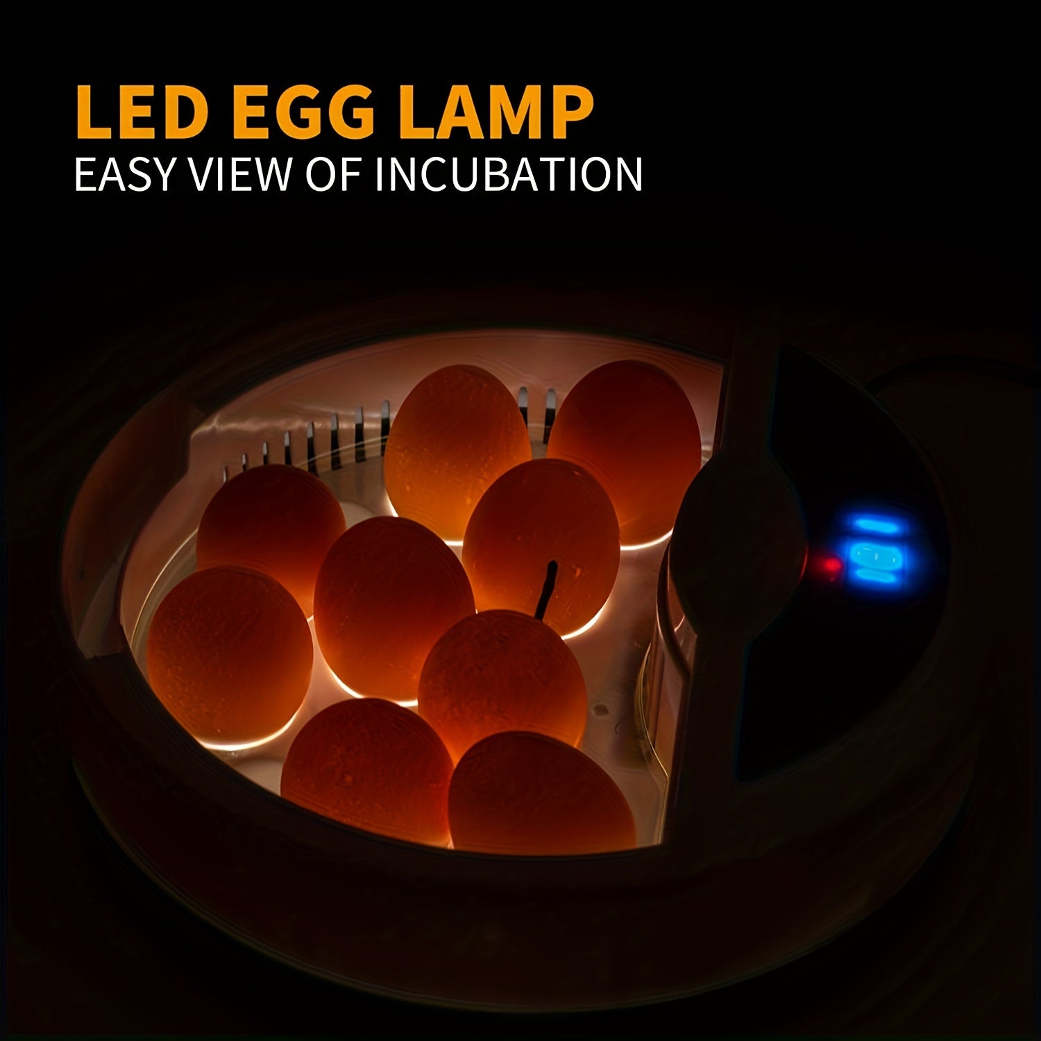 Yangi tuxum inkubatoru, havo aylanishi va bir xil isitish, LED yoritish, tovuq, o'rdak, quyon va hind tovuqlari tuxum qo'yish uchun mos.
