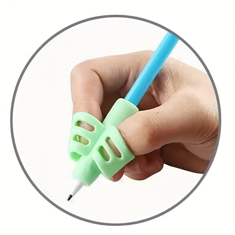 Student Stationery Grip Pen Holder for Correcting Posture with Silicone Pen Clip