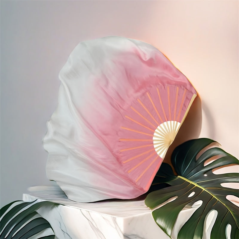 Lotus Pink Gradient Qiyshayuvchi Raqs Fan - Ikkita Tomonli Ipak, Ko'rgazmalar, Partiyalar va Uy Dekoratsiyasi uchun Ideal, Nafis Ta'sir bilan