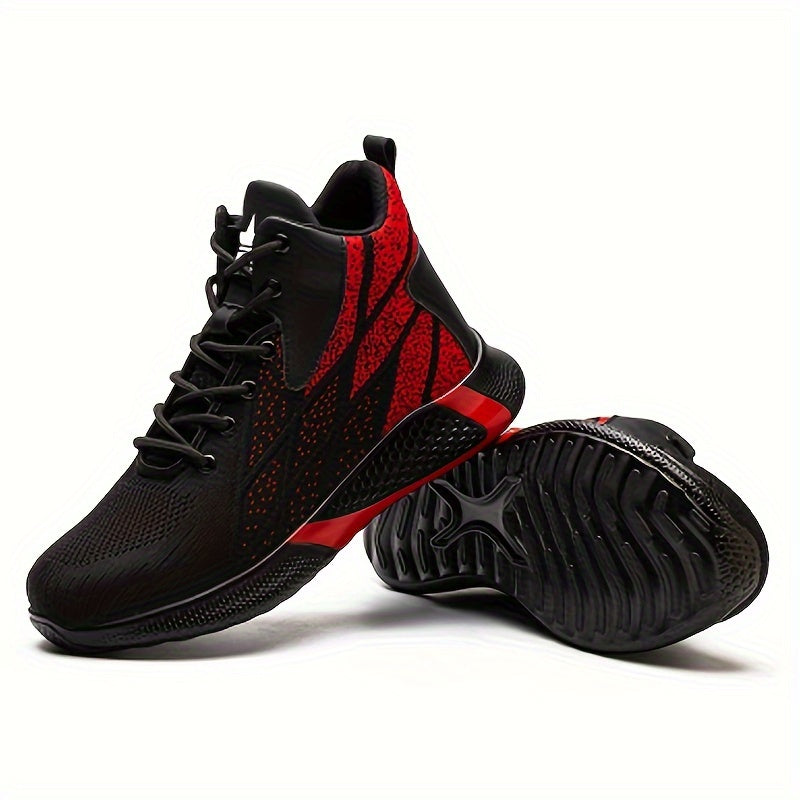 Women's High-Top Fashion Sneakers Steel Toe Puncture Resistant Breathable Upper