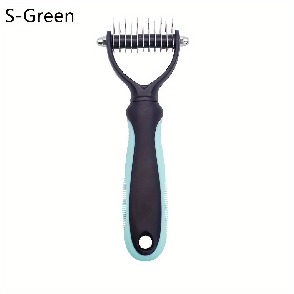 Dual-Sided Dog Grooming Brush Stainless Steel Knots Undercoat Remover