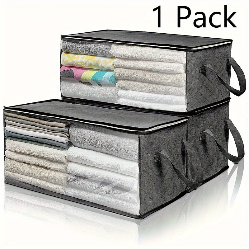 Large Foldable Storage Bag for Clothes and Blankets with Zippered Dustproof Cover