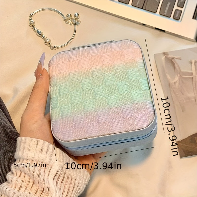 Шкатулка для хранения украшений для серег, ожерелий, колец, маленький дорожный органайзер