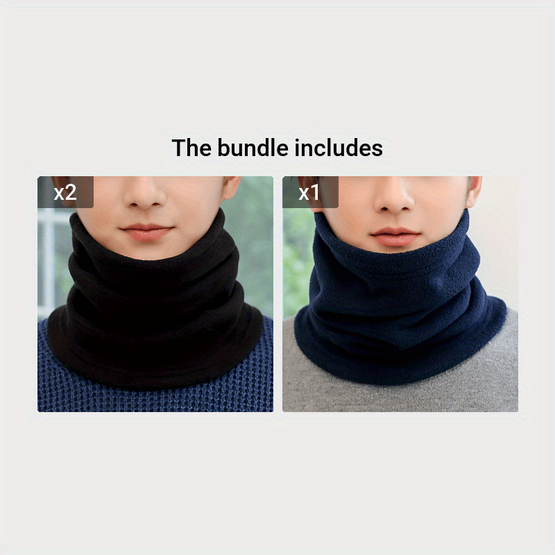 Plain Color Fleece Neck Warmer Double Layer Warm Cozy Winter Accessory