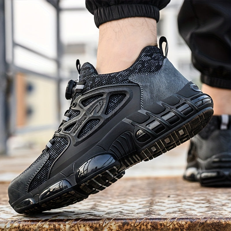 Men's Steel Cap Work Shoes Durable Safety Outdoor Anti-Penetration Counter-Smash Mid Top