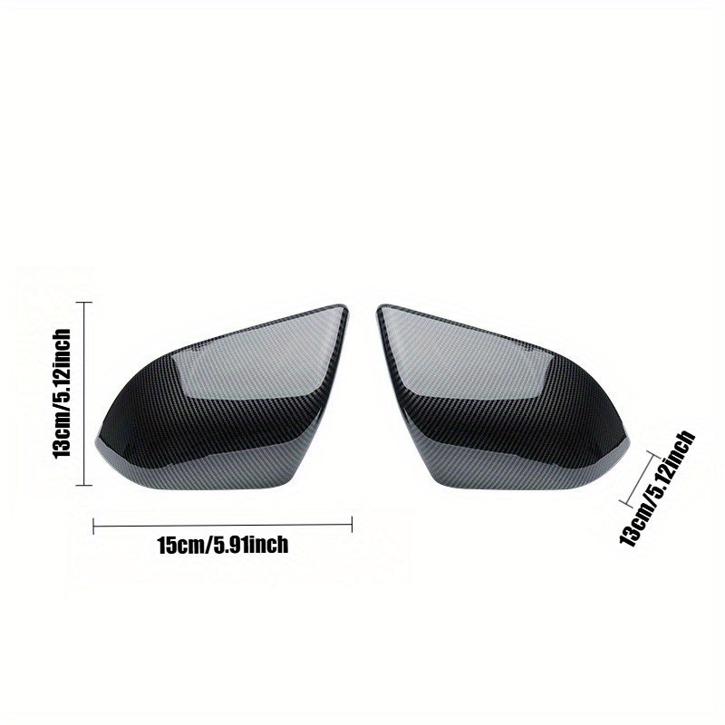 Rearview Mirror Cover Carbon Fiber Trim for Tesla Model Y Matte Finish