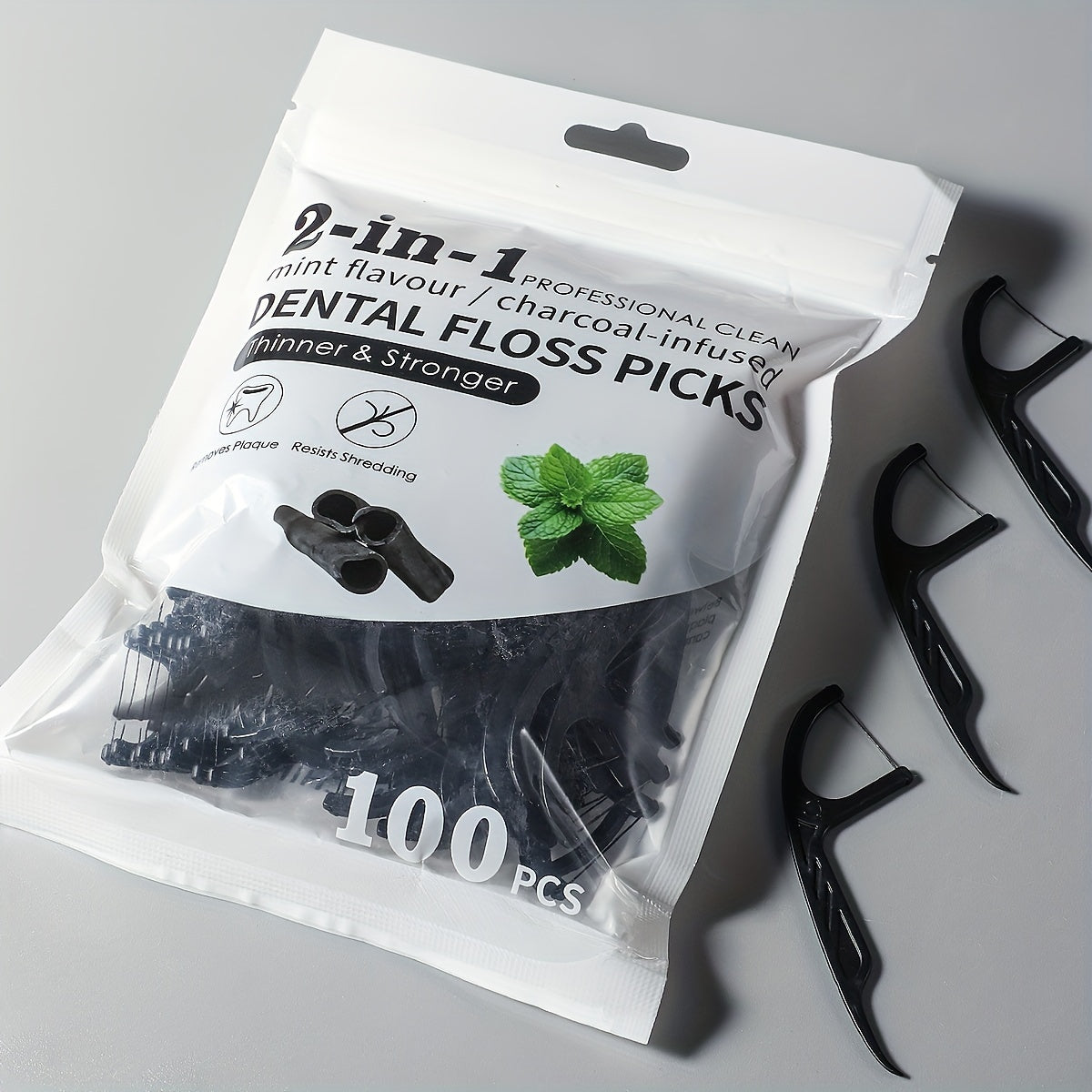 Uniseks bambuk ko'mirli tish ipi tanlovi, kesilmaydigan chiziq, kattalar uchun sayohat