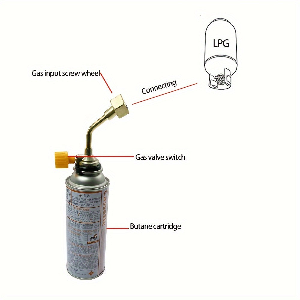 Camping Gas Refill Adapter Valve for Butane Cylinders Zinc Alloy