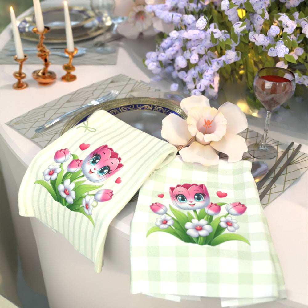 Two Pieces Decorative Towels Quick-Dry Absorbent Kitchen Bathroom 45.72x66.04 cm