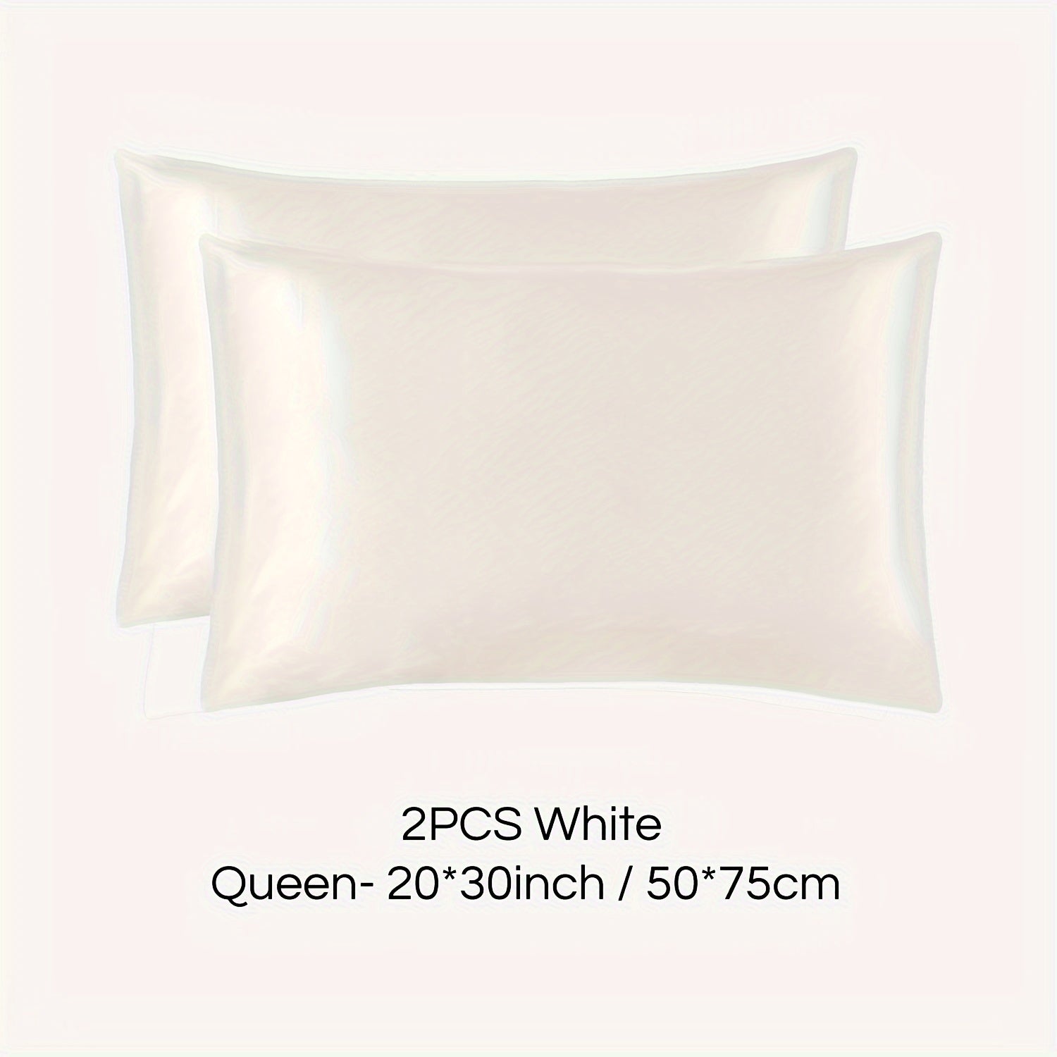 Set of 2 Mulberry Silk Pillowcases Hypoallergenic Satin Weave Solid Color Invisible Zipper Machine Washable Skin Hair Care