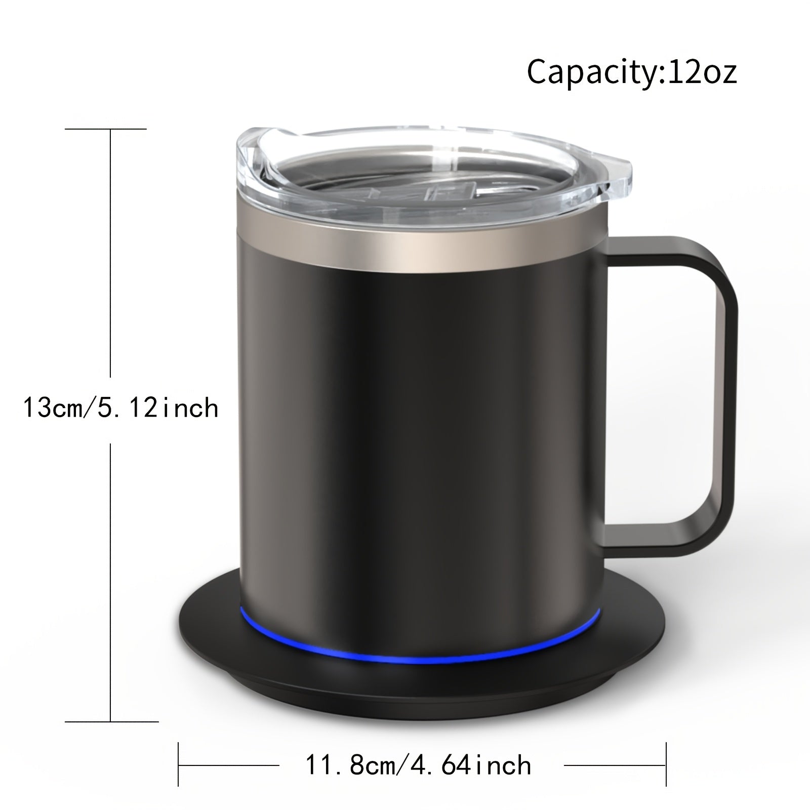 Electric Coffee Mug Warmer Set with Heating Base and Lid for Desk